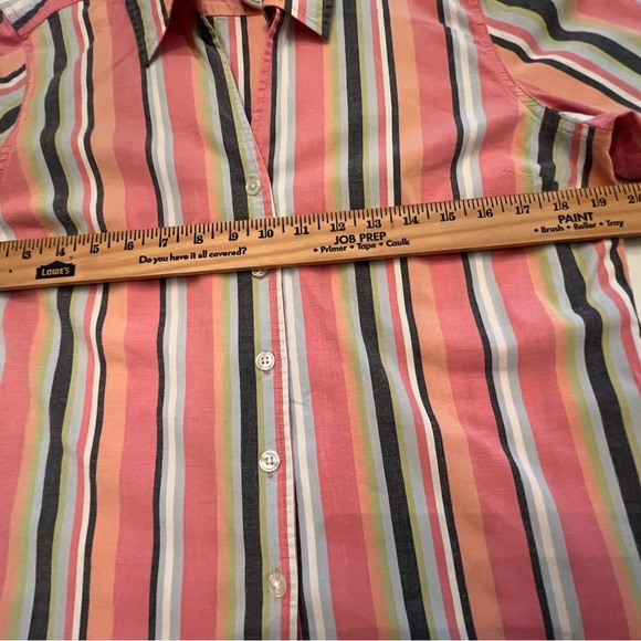 JAMAICA BAY SIZE XL LADIES SHIRT MULTI-COLORED VERTICAL STRIPES - Picture 3 of 7
